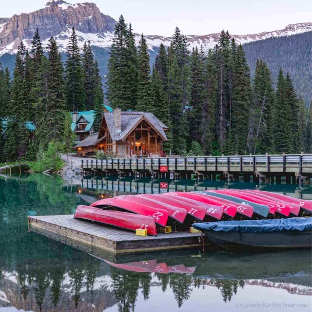 Canoes at Mountain Lodge