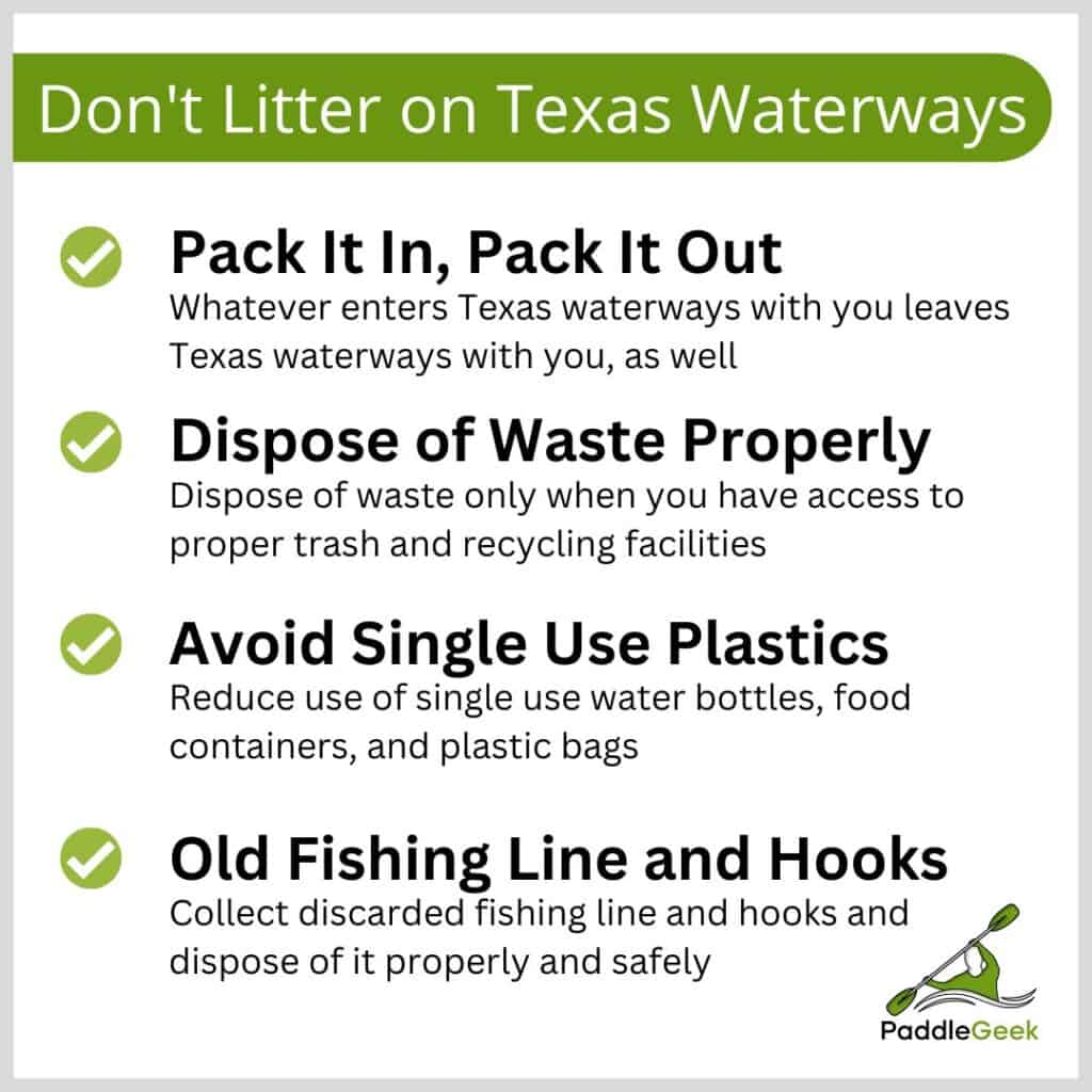 Dont Litter on Texas Waterways